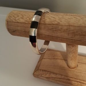 Sterling Bangle with Black Onyx